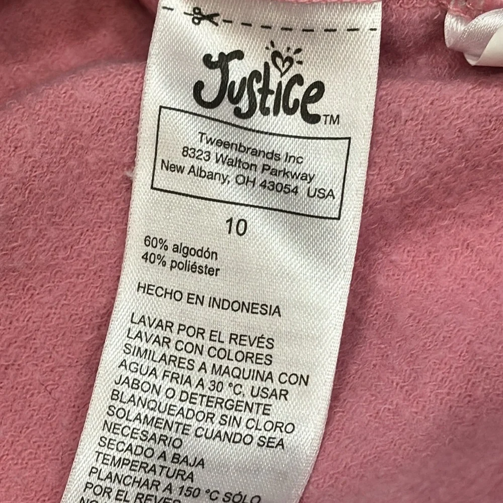 JUSTICE Magical Unicorn Cupcake Hoodie Pink Glitter Raw Hem Sweats | Girls Sz 10